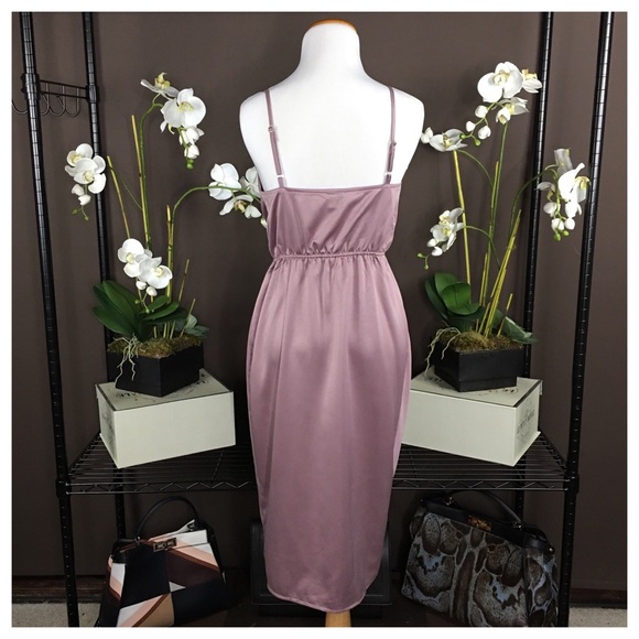 SLEEVELESS MAUVE SLIP DRESS - Picture 2 of 9